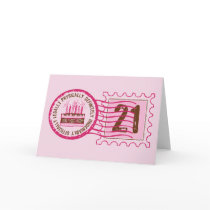Birthday Stamp 21 Card