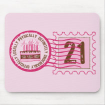 Birthday Stamp 21 Mousepad