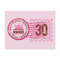 Birthday Stamp 30 Postcard