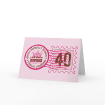 Birthday Stamp 40 Card by pinkinkart Birthday Stamp 40 Card
