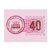 Birthday Stamp 40 Postcard