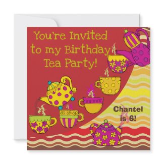 Birthday Tea Party Custom Birthday Invites invitation