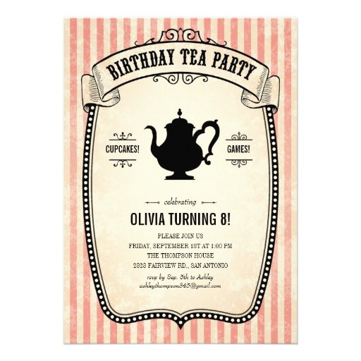 Birthday Tea Party Invitations