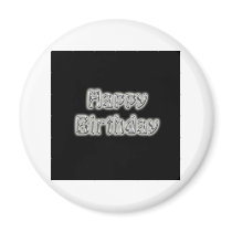 birthday text black and silver magnets by partypassion birthday text black and silver magnets
