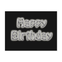 birthday text black and silver postcards by partypassion birthday text black and silver postcards