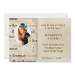 Birthday Text Photo Card Invitation