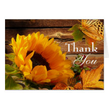 Birthday Thank You Cards, Country Fall Sunflower