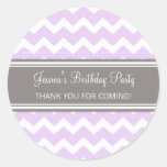 Birthday Thank You Custom Name Favor Tags Lilac Stickers