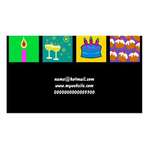 Birthday Tile Wallpaper, Your Name Here Business Card (back side)