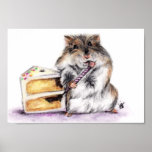 Birthday Time (Hamster) Poster Print