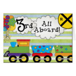 Birthday Train 3rd Birthday Invitations Greeting Cards