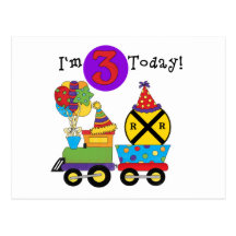 Birthday Train 3rd Birthday Tshirts and Gifts Postcards