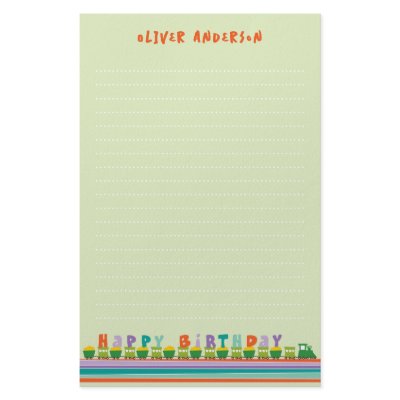 Birthday Train Kid Personal / Thank You Stationery by fatfatin_mini_me