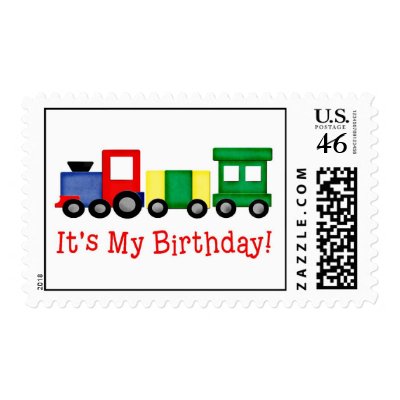 Birthday Train Postage by Musicat