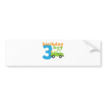 Birthday Truck boy 3 Bumper Sticker
