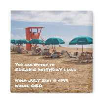 Birthday Umbrellas on the Beach magnets