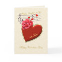 Birthday, Valentine's Day - Music, Heart and Rose card