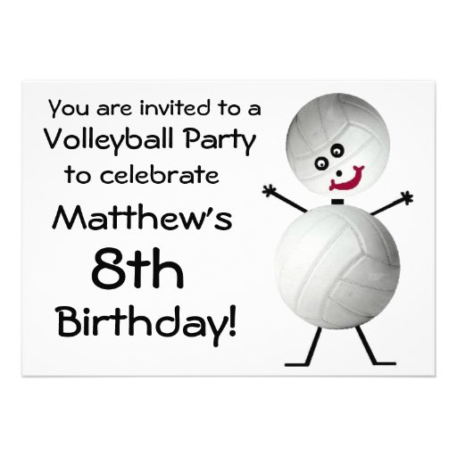 Birthday Volleyball Party Invitation