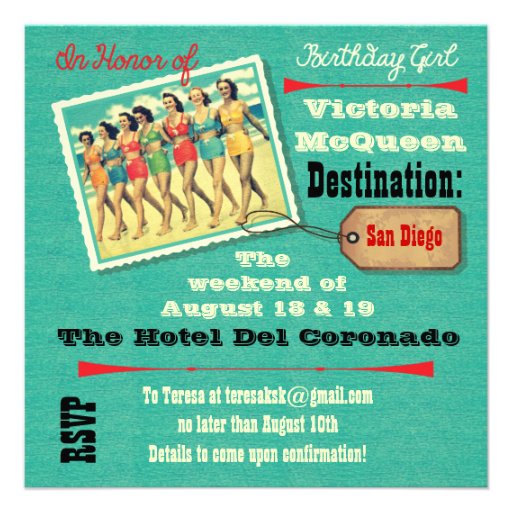 Birthday Weekend Getaway Party Invitations