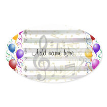Birthday Wishes_ Oval Sticker