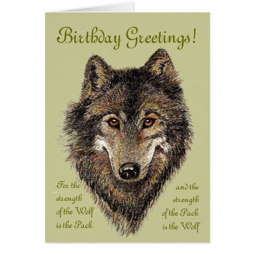 Birthday Wolf, Wolves &amp; Quote, Animal, Greeting Card | Zazzle