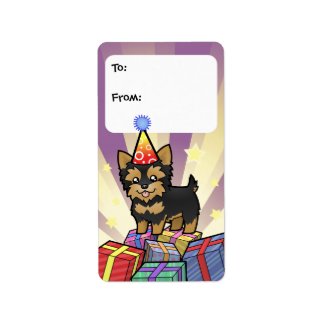 Birthday Yorkshire Terrier Puppy Gift Tag