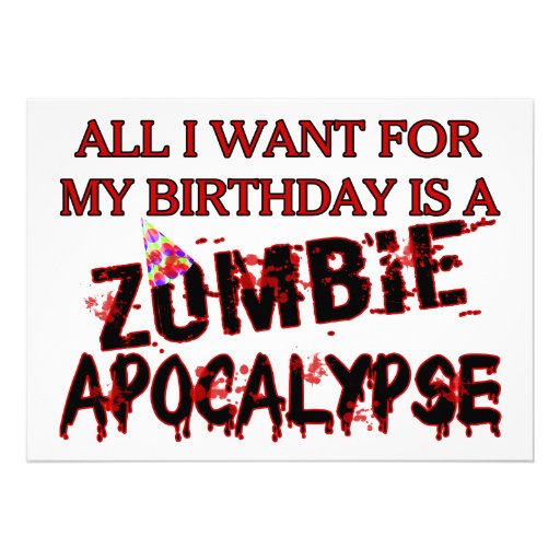Birthday Zombie Apocalypse Cards