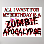 Birthday Zombie Apocalypse Print
