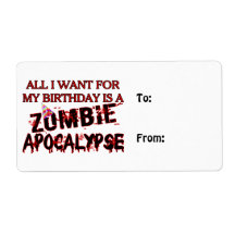 Birthday Zombie Apocalypse Shipping Labels