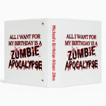 Birthday Zombie Apocalypse Vinyl Binder