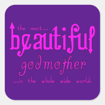 Birthdays Christmas Parties Beautiful Godmother Sticker