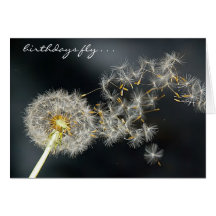 "Birthdays Fly" Dandelion Birthday Card