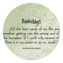 Birthdays in Reverse stickers by inspiredbygenius Birthdays in Reverse stickers