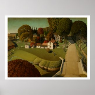 "Birthplace of Herbert Hoover" by Grant Wood Print