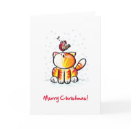 Biscuit Christmas Robin card