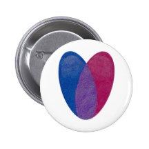 Bisexual Heart Pinback Buttons