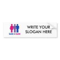 Bisexual Love is Love - Bumper Stickers