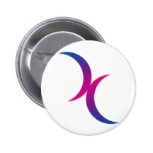 Bisexual moon symbol pinback button