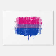 Bisexual Pride Colors distressed Yard Sign