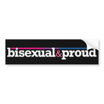 Bisexual&proud Black Bumper Sticker bumper stickers