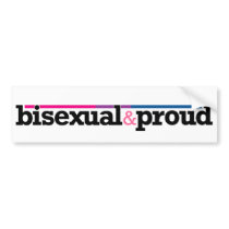 Bisexual&proud White Bumper Sticker bumper stickers