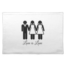 BISEXUAL WEDDING LOVE IS LOVE PLACE MAT