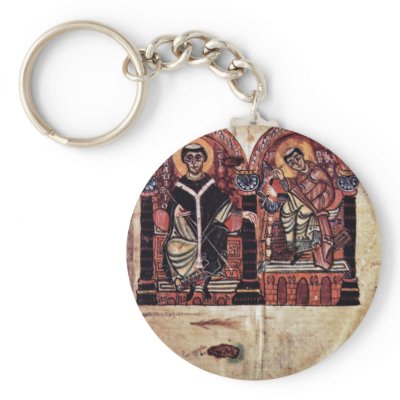 Bishop Braulio And Isidore Of Seville By Meister D Keychains by Artcollection
