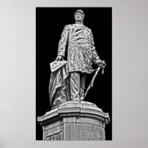 Bismarck Statue, Berlin,Full Black Back, B & W (1) Posters