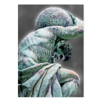 Bismarck Statue, Berlin, Greek God Atlas, Grey Bac Business Card Template