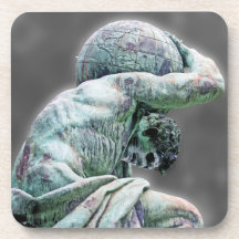 Bismarck Statue, Berlin, Greek God Atlas, Grey Bac Beverage Coaster