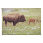 Bison and Calf in Yellowstone Cloth Placemat