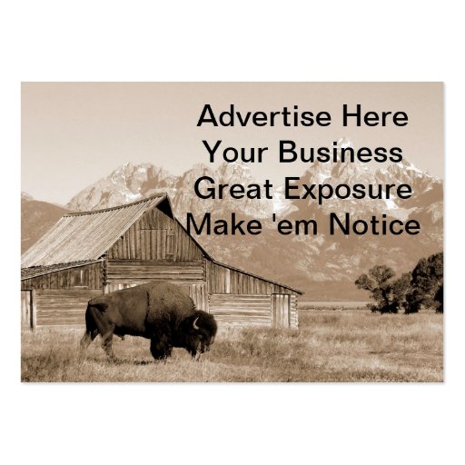 Bison/Barn Sepia Business Card Templates (front side)