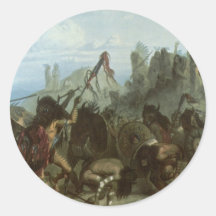 Bison Dance by Karl Bodmer, Vintage Indians Stickers