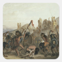 Bison-Dance of the Mandan Indians in front of thei Stickers